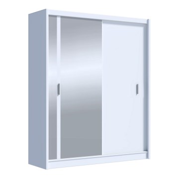 Armario con espejo SABRINA 180x215 cm blanco