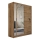 Armario con espejo SABRINA 180x215 cm roble wotan