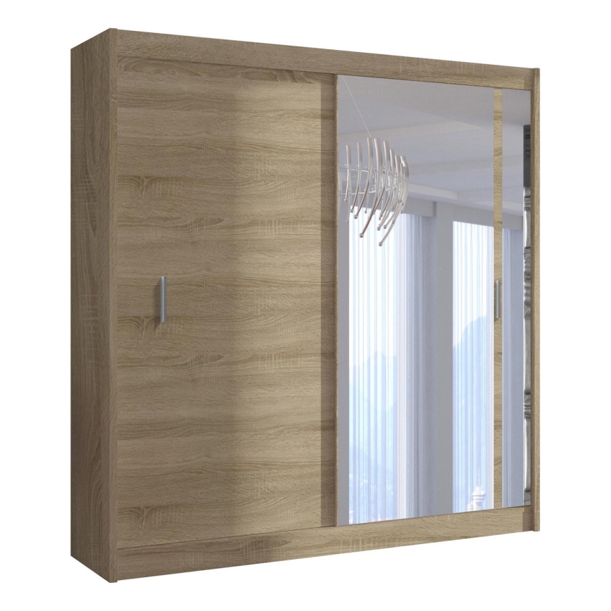 Armario con espejo SABRINA 203x215 cm roble sonoma