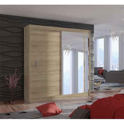 Armario con espejo SABRINA 203x215 cm roble sonoma