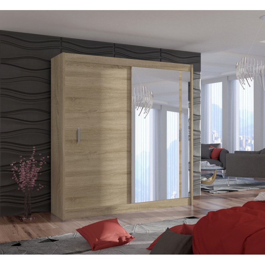 Armario con espejo SABRINA 203x215 cm roble sonoma