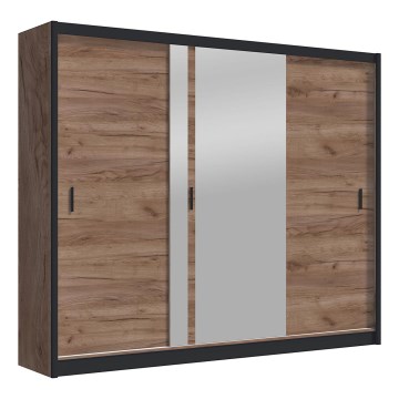 Armario con espejo SABRINA 250x215 cm roble craft