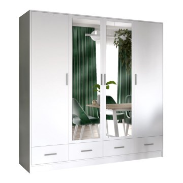 Armario con espejo SANNA 200x215 cm blanco