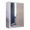 Armario con espejo SANTINO 150x215 cm blanco/roble craft