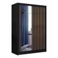 Armario con espejo SANTINO 150x215 cm negro/roble craft