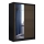 Armario con espejo SANTINO 150x215 cm negro/roble craft