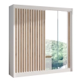 Armario con espejo SANTINO 203x215 cm blanco/roble craft