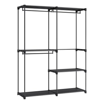 Armario de almacenamiento con estantes y barra para colgar MATIS 138x182 cm negro