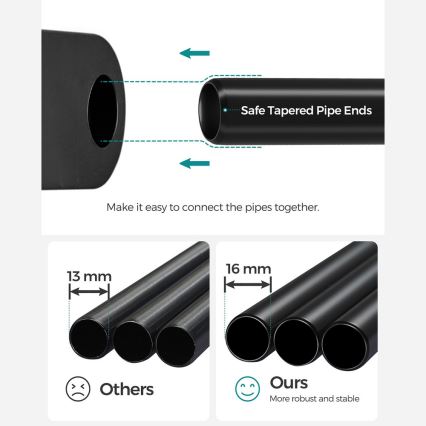 Armario de almacenamiento con estantes y barra para colgar MATIS 138x182 cm negro