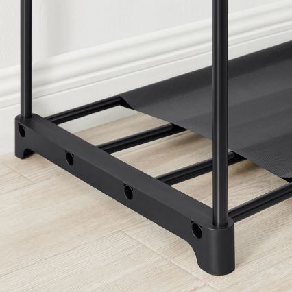 Armario de almacenamiento con estantes y barra para colgar MATIS 138x182 cm negro