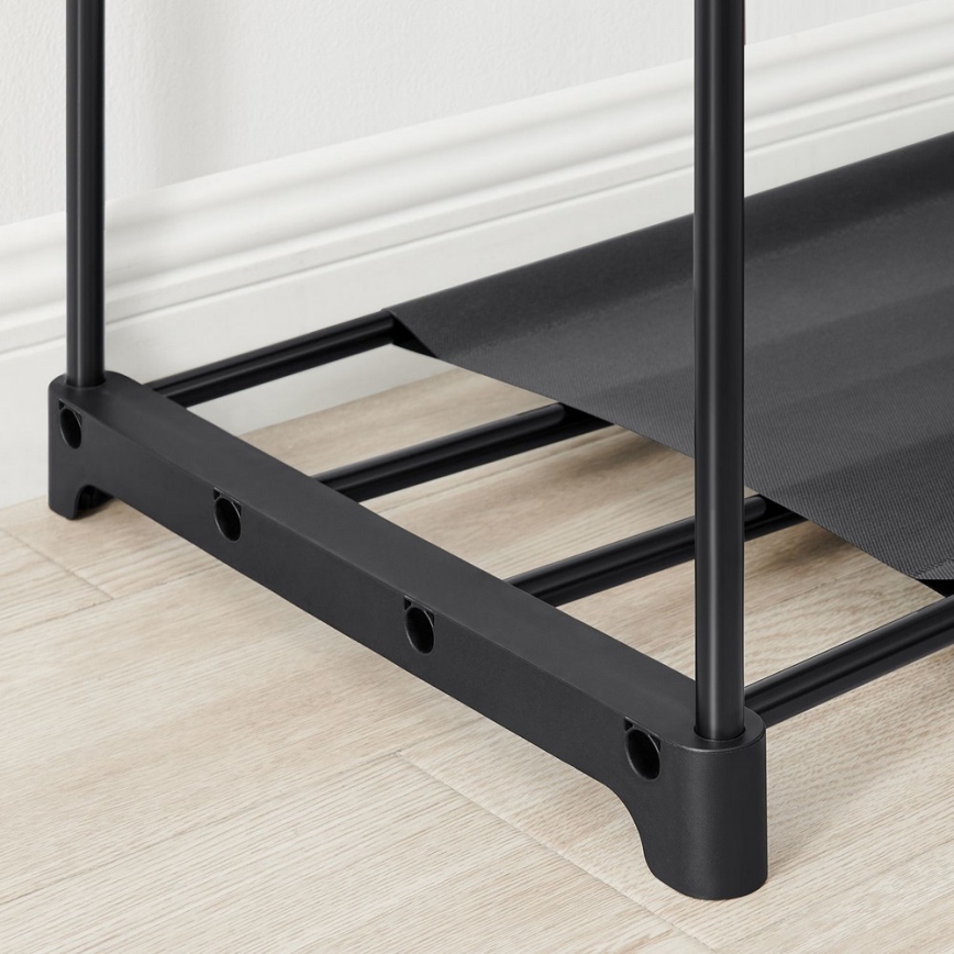 Armario de almacenamiento con estantes y barra para colgar MATIS 138x182 cm negro