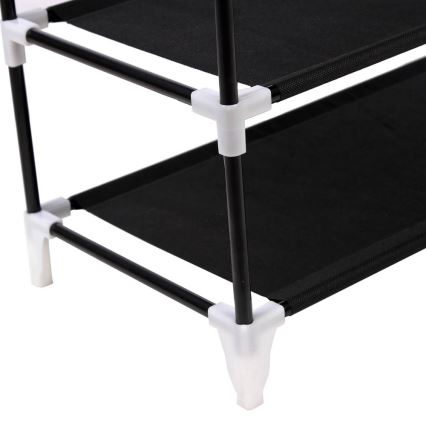 Armario de almacenamiento de tela con estantes MATIS 58x160 cm negro