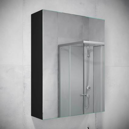 Armario de baño con espejo HENRY 65x50 cm negro