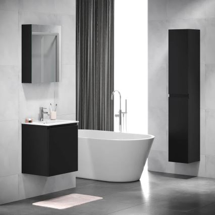 Armario de baño con espejo HENRY 65x50 cm negro