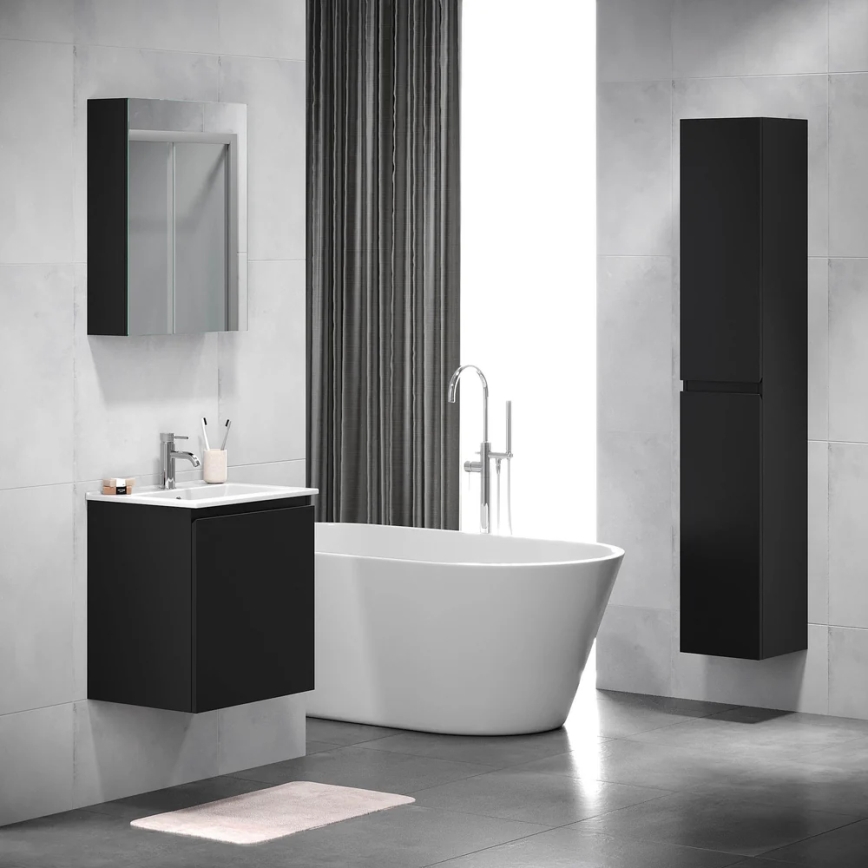 Armario de baño con espejo HENRY 65x50 cm negro