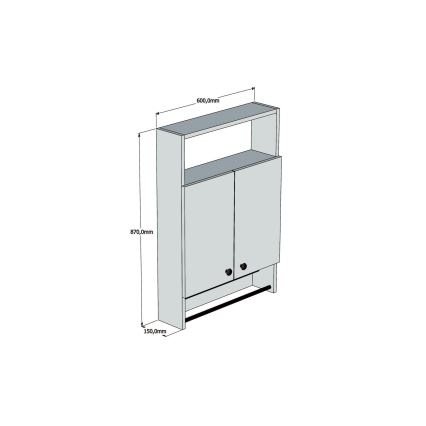 Armario de pared BANYO 87x60 cm blanco