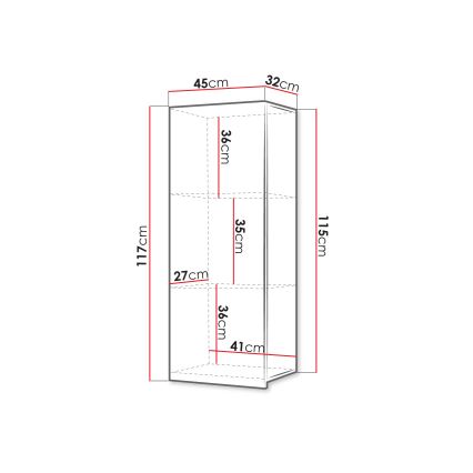 Armario de pared CALABRINI 117x45 cm blanco