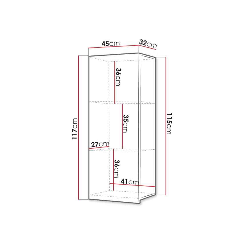 Armario de pared CALABRINI 117x45 cm blanco