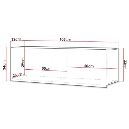 Armario de pared CALABRINI 34x105 cm blanco