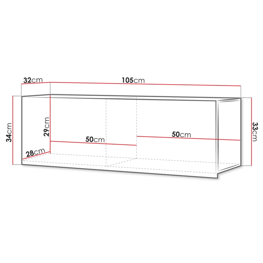 Armario de pared CALABRINI 34x105 cm blanco