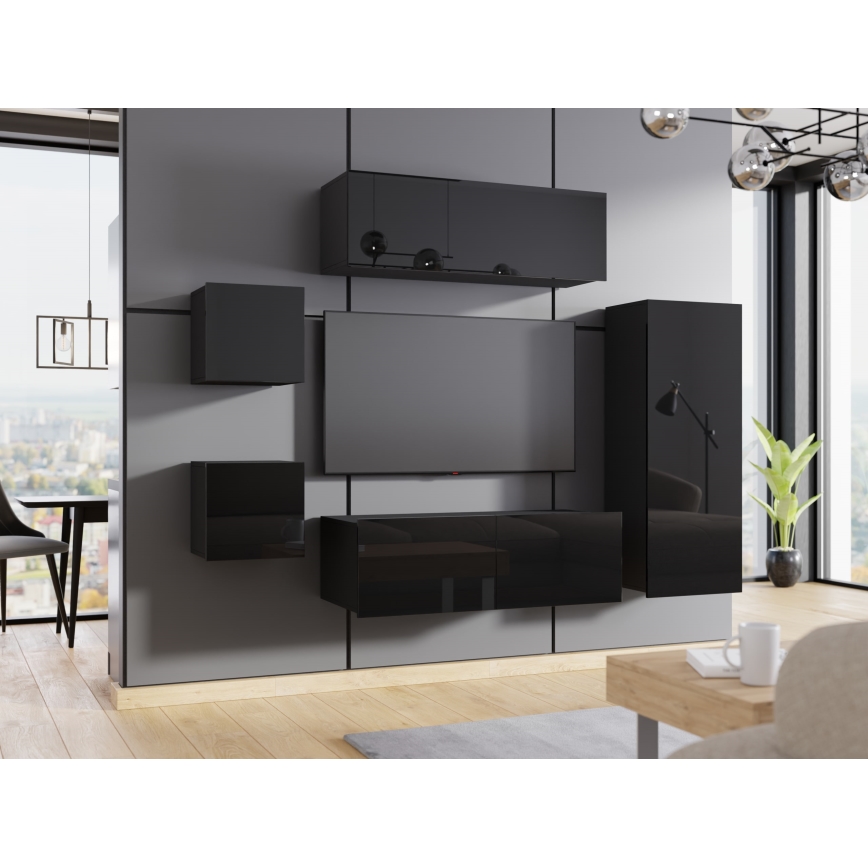 Armario de pared CALABRINI 34x105 cm negro