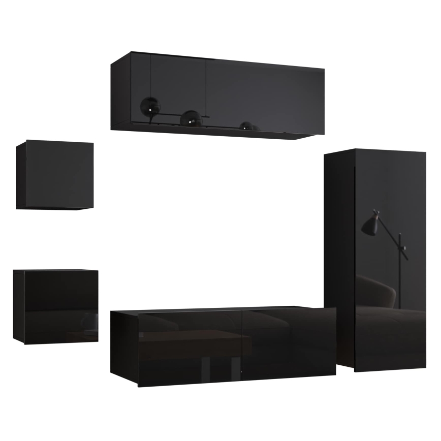Armario de pared CALABRINI 34x105 cm negro