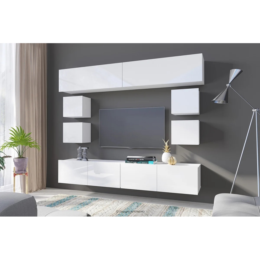 Armario de pared PAVO 34x34 cm blanco brillante