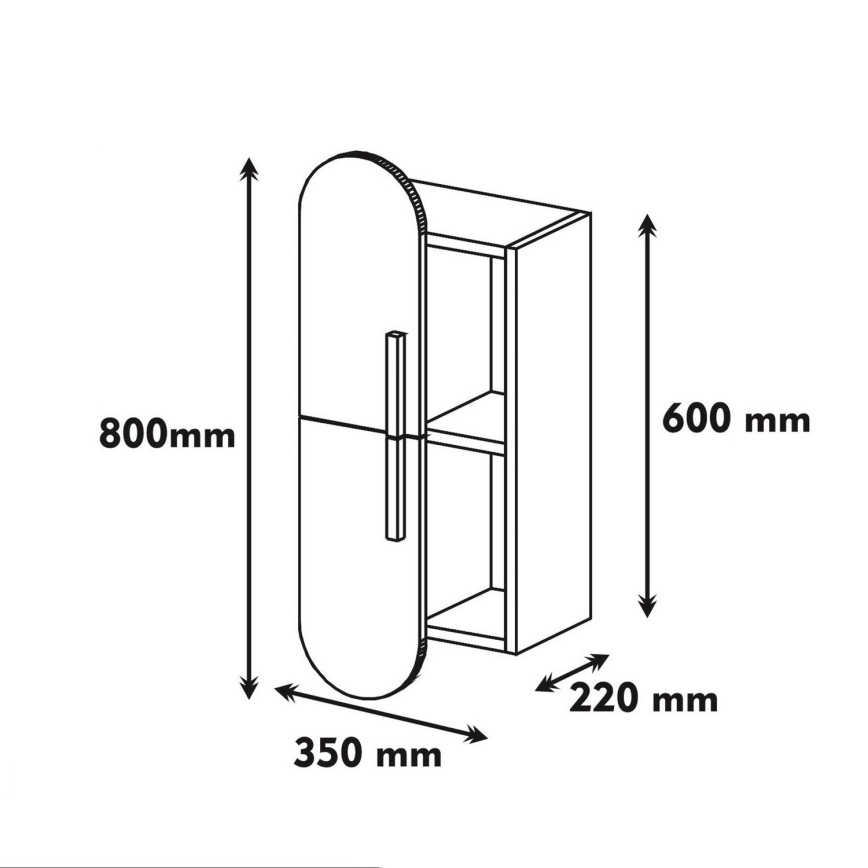 Armario de pared ROSE 80x35 cm blanco/marrón
