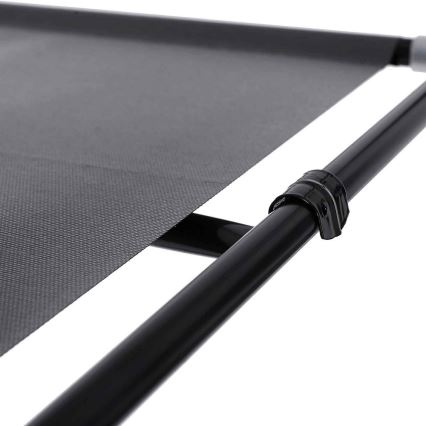 Armario de tela MATIS 150x175 cm con estantes y barra para colgar, gris