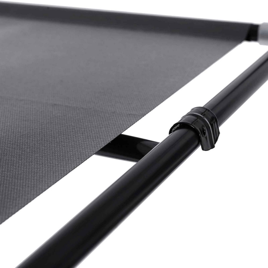 Armario de tela MATIS 150x175 cm con estantes y barra para colgar, gris