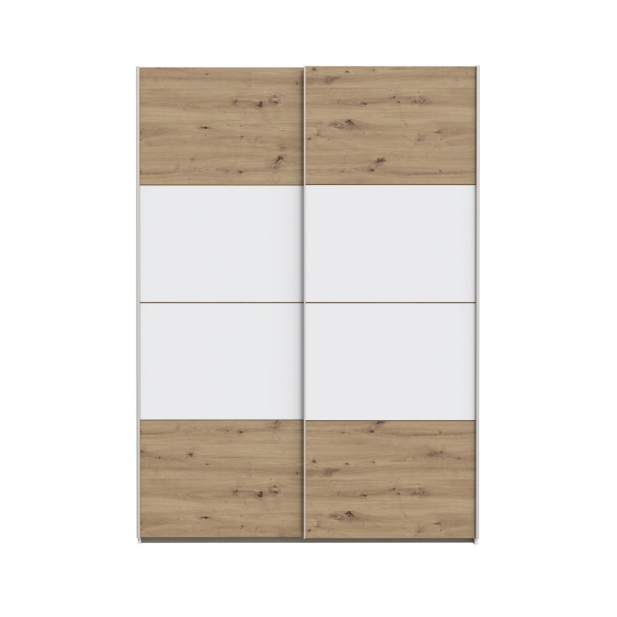 Armario KARO 150x210 cm blanco/roble artisan