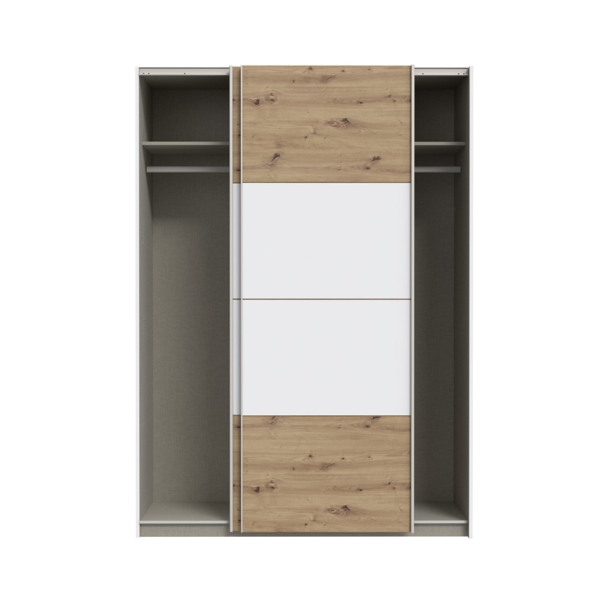 Armario KARO 150x210 cm blanco/roble artisan