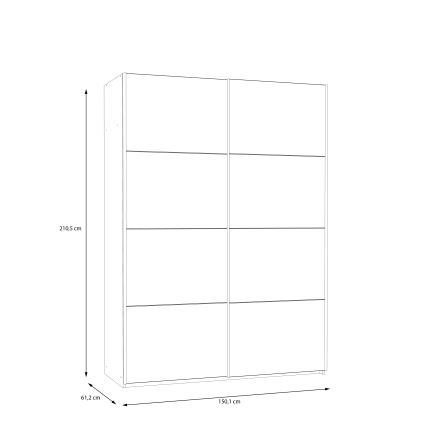 Armario KARO 150x210 cm blanco/roble artisan