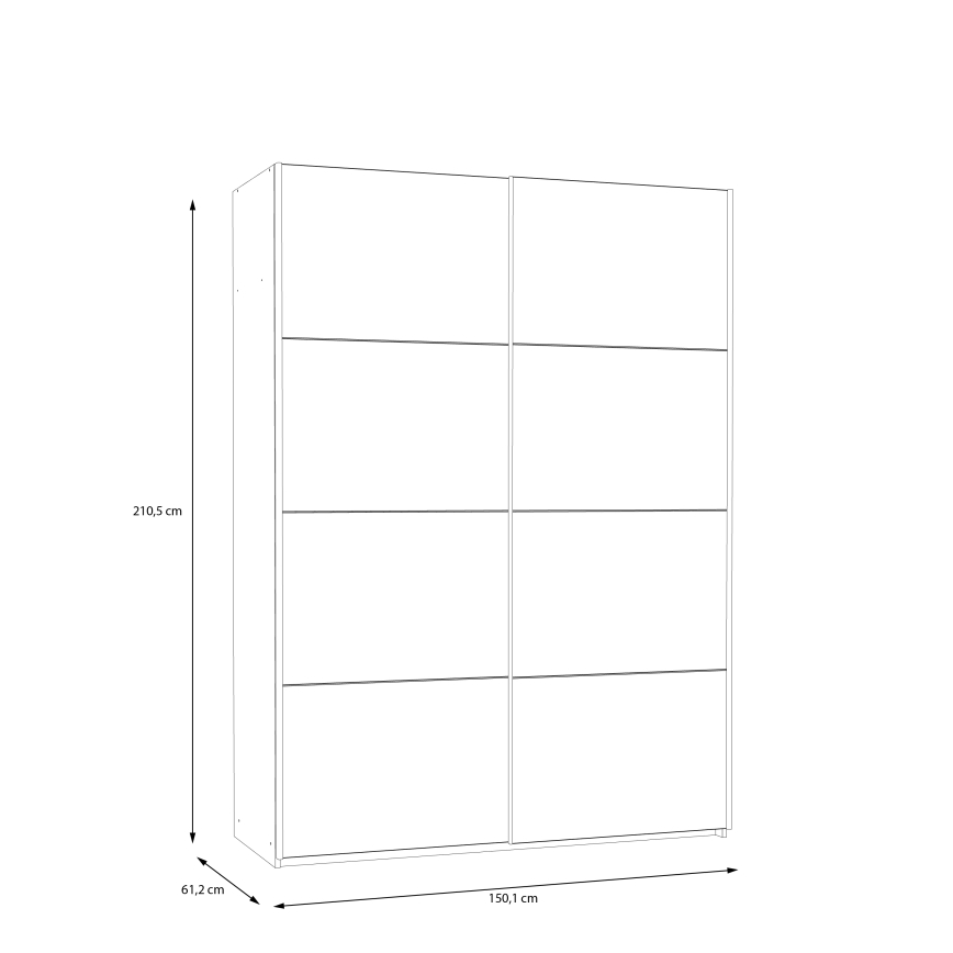 Armario KARO 150x210 cm blanco/roble artisan