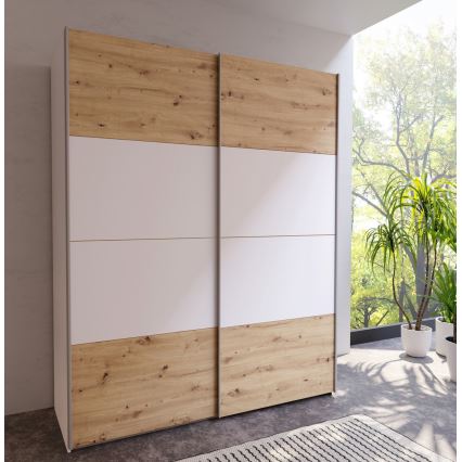 Armario KARO 170x210 cm blanco/roble artisan