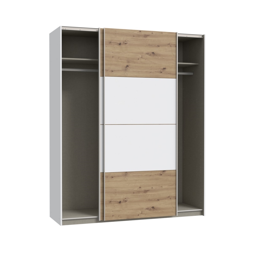 Armario KARO 170x210 cm blanco/roble artisan