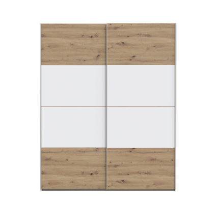 Armario KARO 170x210 cm blanco/roble artisan