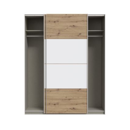 Armario KARO 170x210 cm blanco/roble artisan