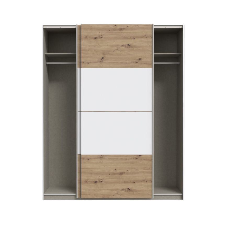Armario KARO 170x210 cm blanco/roble artisan