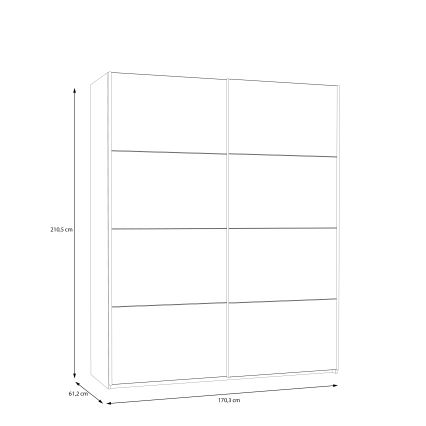 Armario KARO 170x210 cm blanco/roble artisan