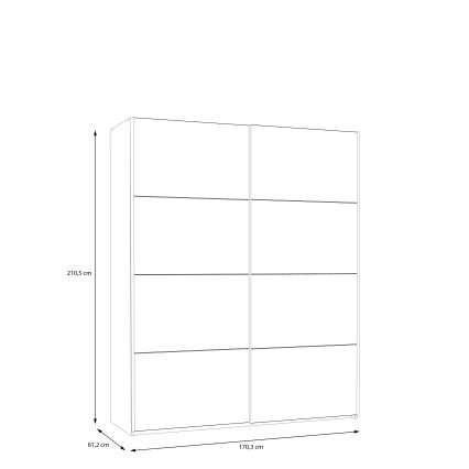 Armario KARO 170x210 cm gris/verde