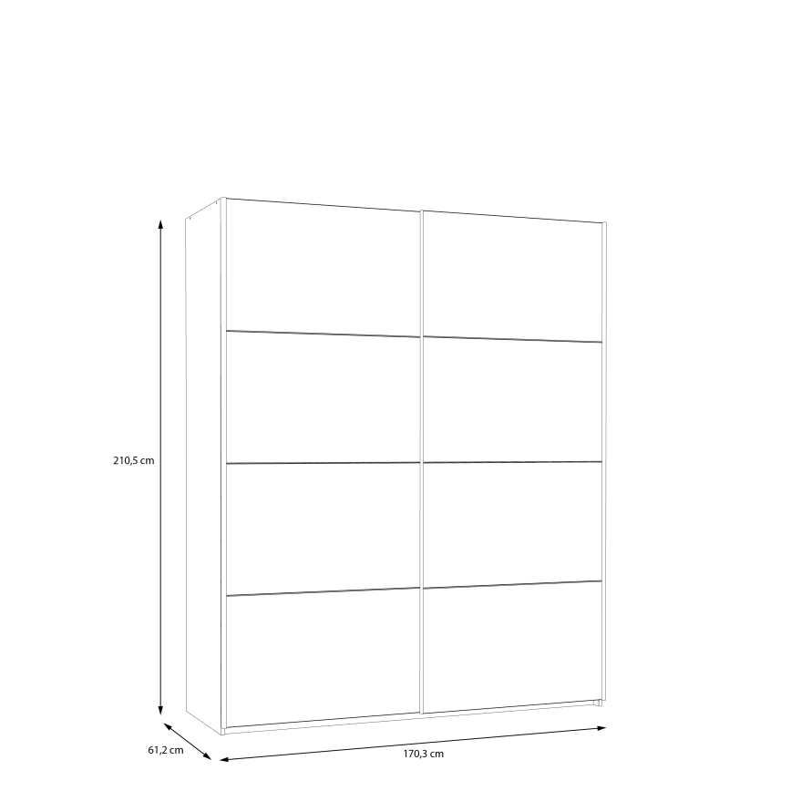 Armario KARO 170x210 cm gris/verde