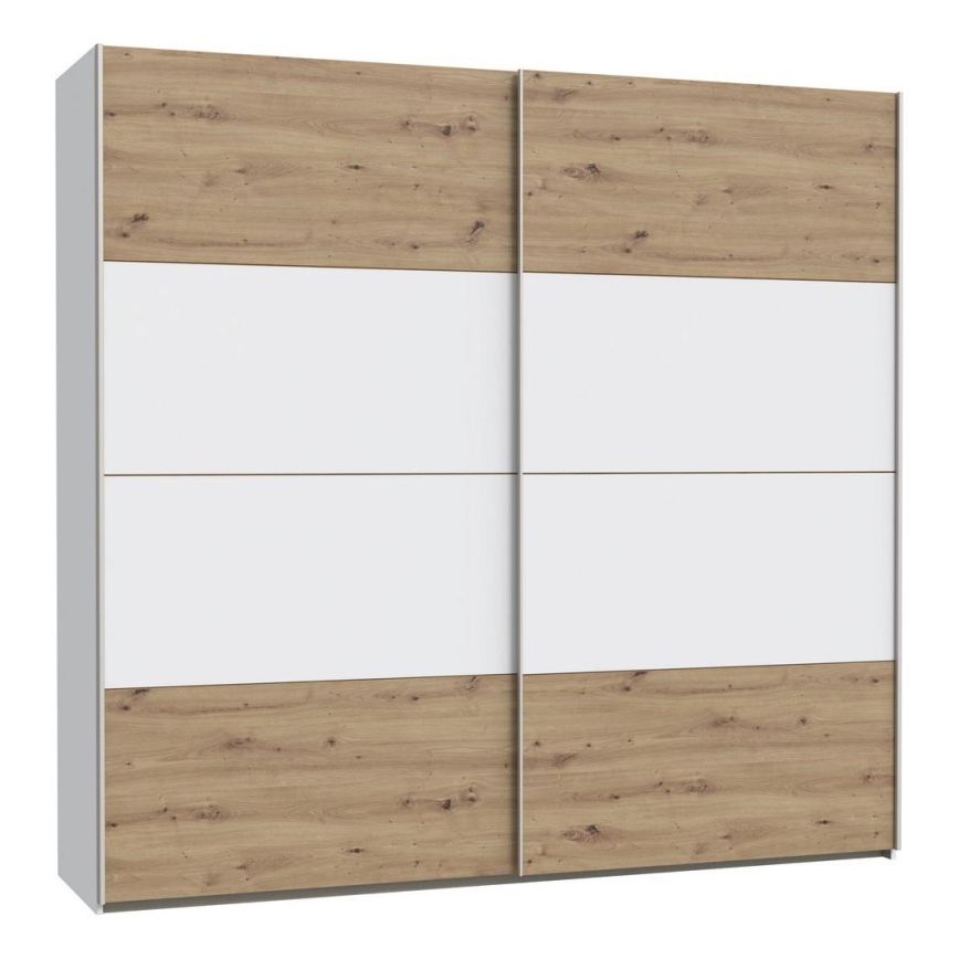 Armario KARO 220x210 cm blanco/roble Artisan