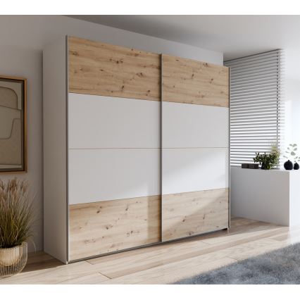 Armario KARO 220x210 cm blanco/roble Artisan