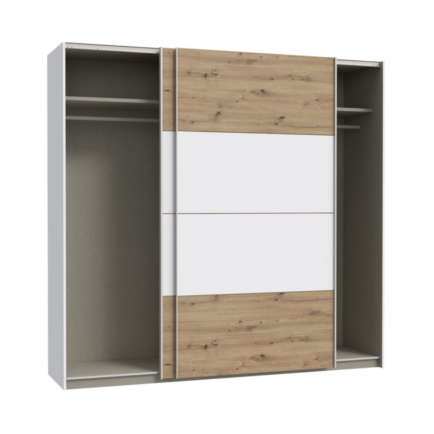 Armario KARO 220x210 cm blanco/roble Artisan