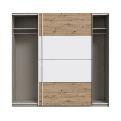 Armario KARO 220x210 cm blanco/roble Artisan