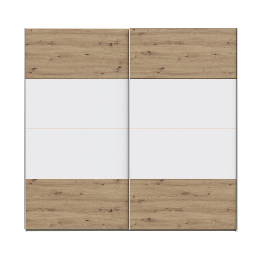 Armario KARO 220x210 cm blanco/roble Artisan