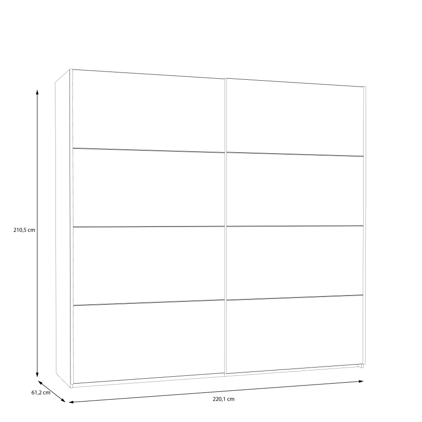 Armario KARO 220x210 cm blanco/roble Artisan