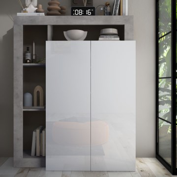 Armario LENOR blanco/gris hormigón