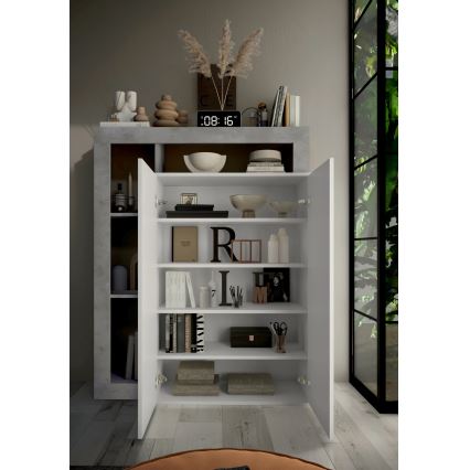 Armario LENOR blanco/gris hormigón